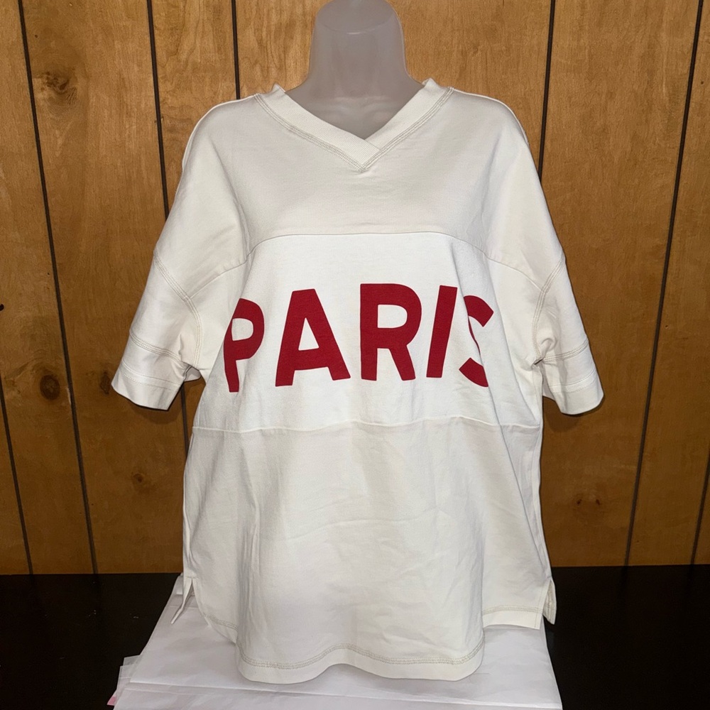 Free People Movement T-Shirt with Red 'PARIS' Print